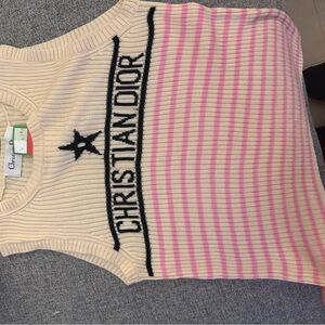 Dior Beige and Black Knit Top